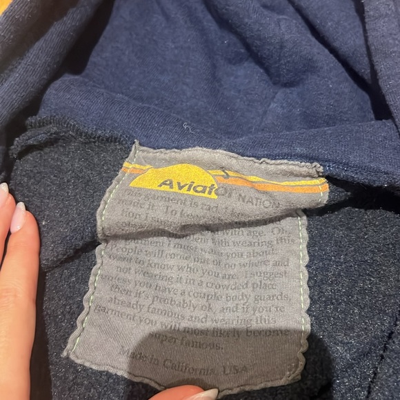 Navy/Grey Aviator Nation Zip-Up Hoodie - Picture 5 of 5